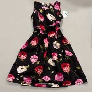 Danny & Nicole Black Floral Dress